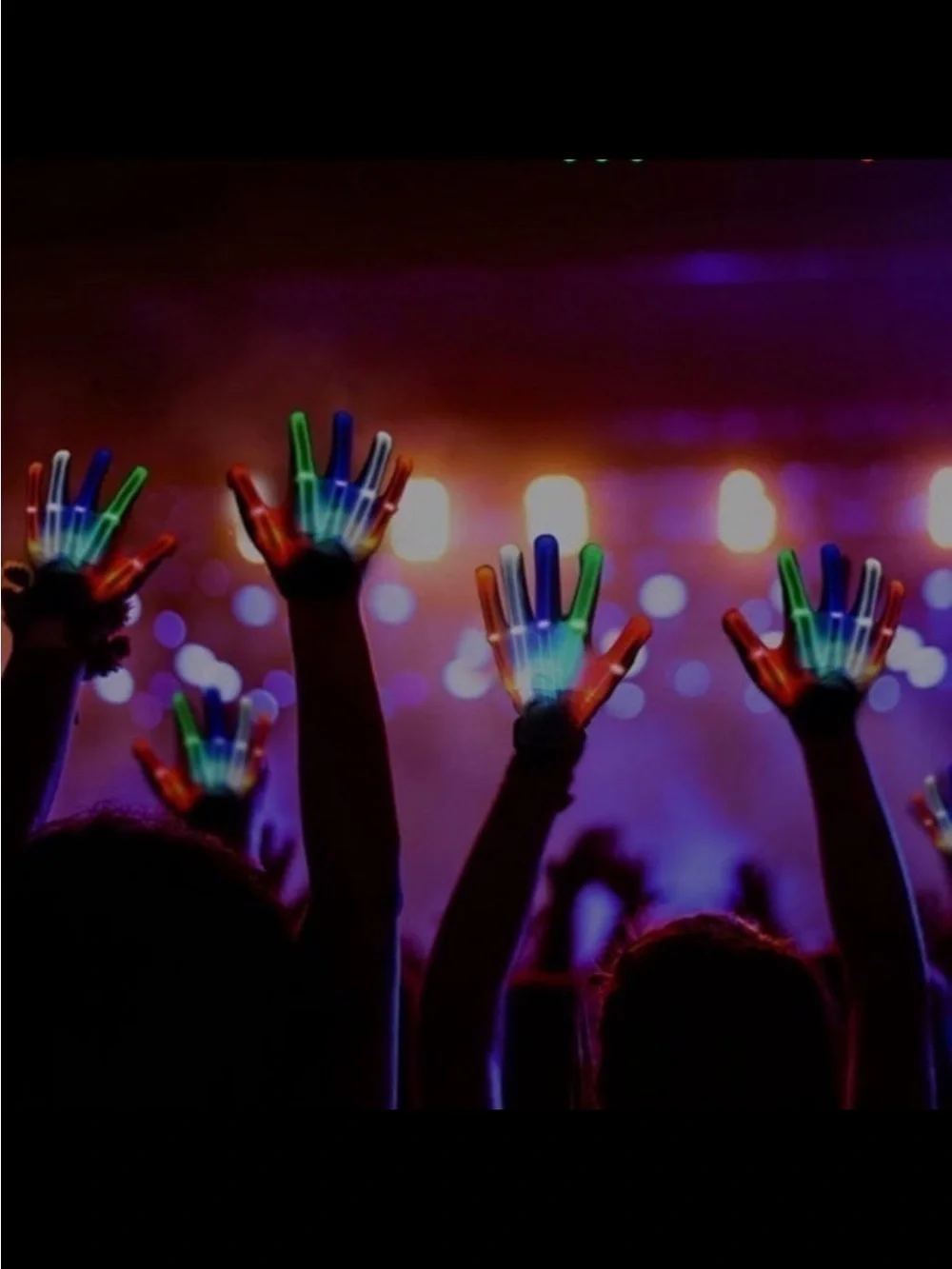 LED Light-Up Party Gloves - Multicolor